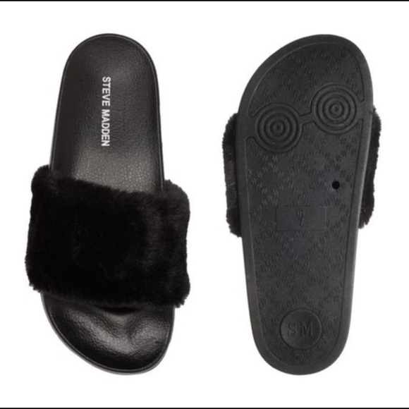 steve madden fuzzy slides